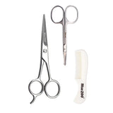 Maxbell Maxbell Nose Beard Mustache Scissors and Comb Set  for Men Women Care With Bag Gray