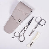 Maxbell Maxbell Nose Beard Mustache Scissors and Comb Set  for Men Women Care With Bag Gray