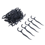 Maxbell Maxbell 50 Pieces Bamboo Charcoal Floss Flosser Toothpicks Stick Interdental Sticks
