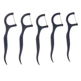 Maxbell Maxbell 50 Pieces Bamboo Charcoal Floss Flosser Toothpicks Stick Interdental Sticks