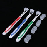 Maxbell Maxbell Pack of 3pcs, 3 Sided Deep Clean Whitening Soft Toothbrushes with 4 Brush Heads Replacement