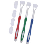 Maxbell Maxbell Pack of 3pcs, 3 Sided Deep Clean Whitening Soft Toothbrushes with 4 Brush Heads Replacement