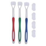 Maxbell Maxbell Pack of 3pcs, 3 Sided Deep Clean Whitening Soft Toothbrushes with 4 Brush Heads Replacement