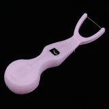 Maxbell Maxbell Reusable Interdental Brush Floss Holder Bar Wand with 30 Meter Floss Pink