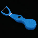 Maxbell Maxbell Reusable Interdental Brush Floss Holder Bar Wand with 30 Meter Floss Blue