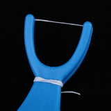 Maxbell Maxbell Reusable Interdental Brush Floss Holder Bar Wand with 30 Meter Floss Blue