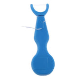 Maxbell Maxbell Reusable Interdental Brush Floss Holder Bar Wand with 30 Meter Floss Blue