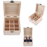 Maxbell Maxbell 9 Grids 10ml Wooden Essential Oil Storage Box Aromatherapy Organizer Case