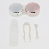 Maxbell Mini Simple Contact Lens Travel Case Box Container With Mirror Rose Golden