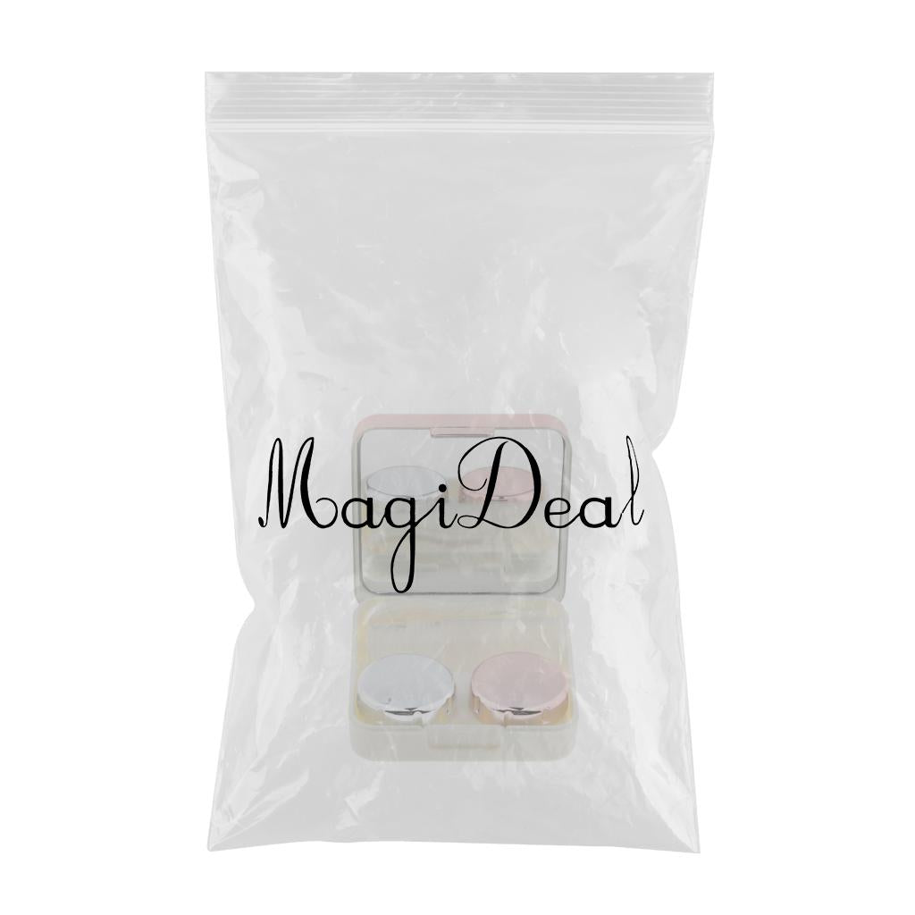 Maxbell Maxbell Mini Simple Contact Lens Travel Case Box Container With Mirror Rose Golden