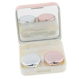 Maxbell Mini Simple Contact Lens Travel Case Box Container With Mirror Rose Golden