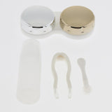 Maxbell Mini Simple Contact Lens Travel Case Box Container With Mirror Golden