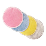 Maxbell Maxbell 5 Pieces 8cm Reusable Round Bamboo Cotton Facial Makeup Remover Pads Blue