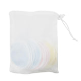Maxbell Maxbell 5 Pieces 8cm Reusable Round Bamboo Cotton Facial Makeup Remover Pads Blue