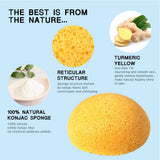 Maxbell Maxbell Konjac Facial Exfoliating Sponges Natural Face Wash Cleaning Puff Yellow