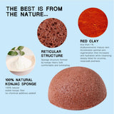 Maxbell Maxbell Konjac Facial Exfoliating Sponges Natural Face Wash Cleaning Puff Dark Red