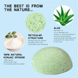 Konjac Facial Exfoliating Sponges Natural Face Wash Cleaning Puff Green