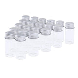 Maxbell 20X Empty Refillable Cosmetic Container Bottle Round Glass Jar Cannings 10ml