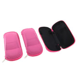 Maxbell Maxbell 3 Pieces Car Shape Zipper Eyeglass Box Glasses Case Protector Rose Red