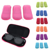 Maxbell Maxbell 3 Pieces Car Shape Zipper Eyeglass Box Glasses Case Protector Rose Red