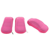 Maxbell Maxbell 3 Pieces Car Shape Zipper Eyeglass Box Glasses Case Protector Rose Red