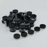 Maxbell 50 Pieces 3g Plastic Pot Jars Lotion Cream Sample Empty Container Black