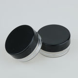 Maxbell 50 Pieces 3g Plastic Pot Jars Lotion Cream Sample Empty Container Black