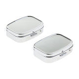 Maxbell Maxbell 2 Pieces Vitamin Medicine Tablet Box Pill Storage Cases Rectangle 2 Slots