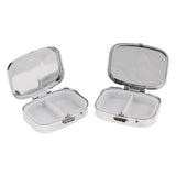 Maxbell Maxbell 2 Pieces Vitamin Medicine Tablet Box Pill Storage Cases Rectangle 2 Slots