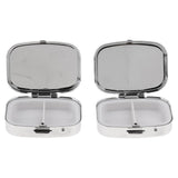 Maxbell Maxbell 2 Pieces Vitamin Medicine Tablet Box Pill Storage Cases Rectangle 2 Slots