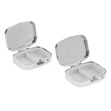 Maxbell Maxbell 2 Pieces Vitamin Medicine Tablet Box Pill Storage Cases Rectangle 2 Slots