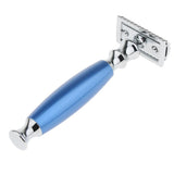 Maxbell Maxbell Luxury Shaving Set Safety Razor + Shaving Brush + Alloy Stand Holder Blue