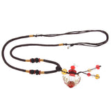 Maxbell Maxbell Glass Locket Necklace Perfume Fragrance Essential Oil Diffuser Red