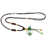 Maxbell Maxbell Glass Locket Necklace Perfume Fragrance Essential Oil Diffuser Green