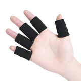 Maxbell Maxbell 10 Pieces Sports Elastic Finger Brace Splint Sleeves Support Protector Black