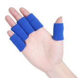 Maxbell Maxbell 10 Pieces Sports Elastic Finger Brace Splint Sleeves Support Protector Blue