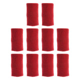 Maxbell Maxbell 10 Pieces Sports Elastic Finger Brace Splint Sleeves Support Protector Red