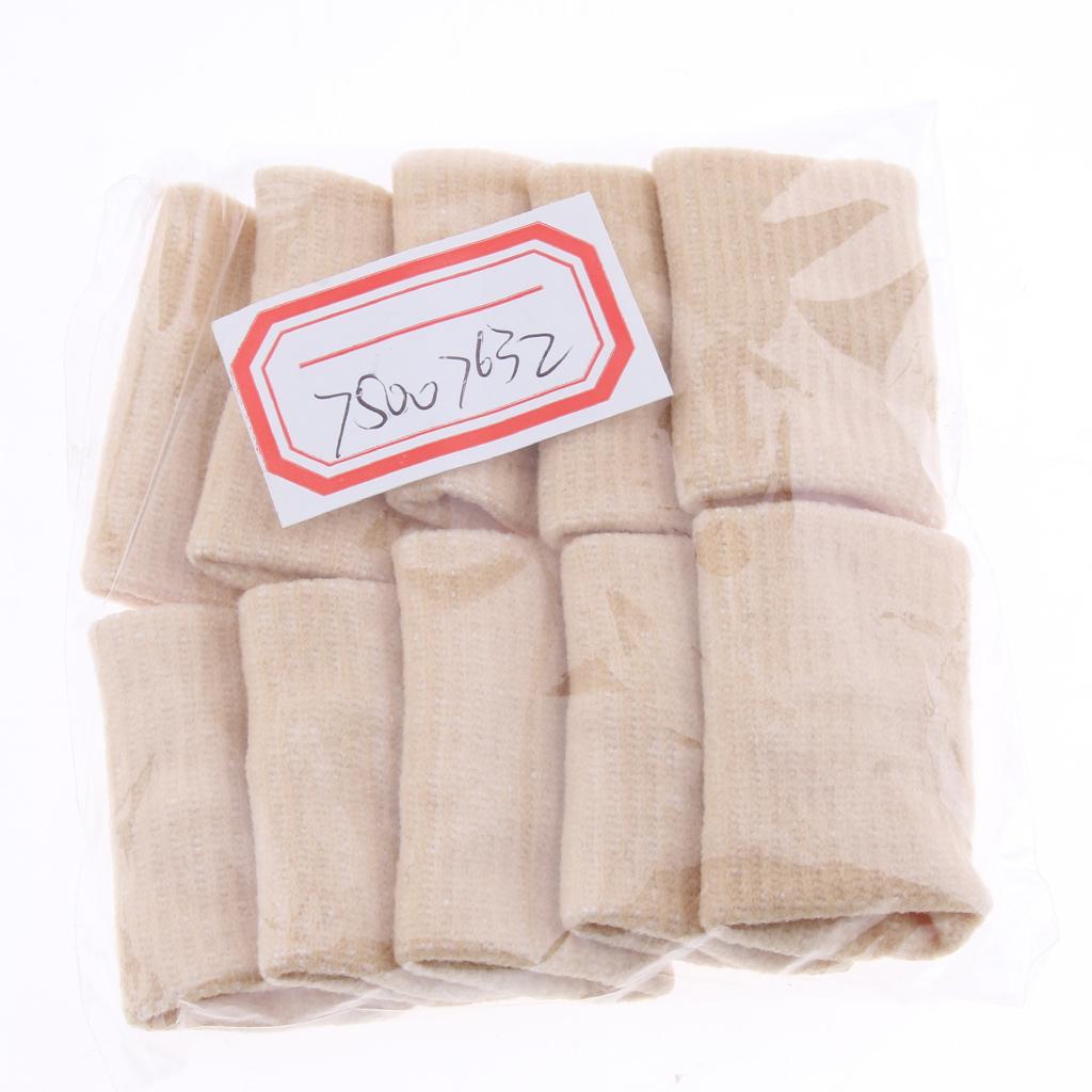 Maxbell Maxbell 10 Pieces Sports Elastic Finger Brace Splint Sleeves Support Protector Beige