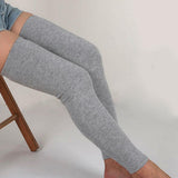 Maxbell Maxbell 1 Pair Women Winter Over Knee Footless Socks Leg Warmer Sleeves  Gray