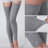 Maxbell Maxbell 1 Pair Women Winter Over Knee Footless Socks Leg Warmer Sleeves  Gray