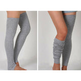 Maxbell Maxbell 1 Pair Women Winter Over Knee Footless Socks Leg Warmer Sleeves  Gray