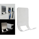 Maxbell Maxbell Stainless Steel Razor Holder Rack Adhesive Shaver Double Hook Hanger Stand