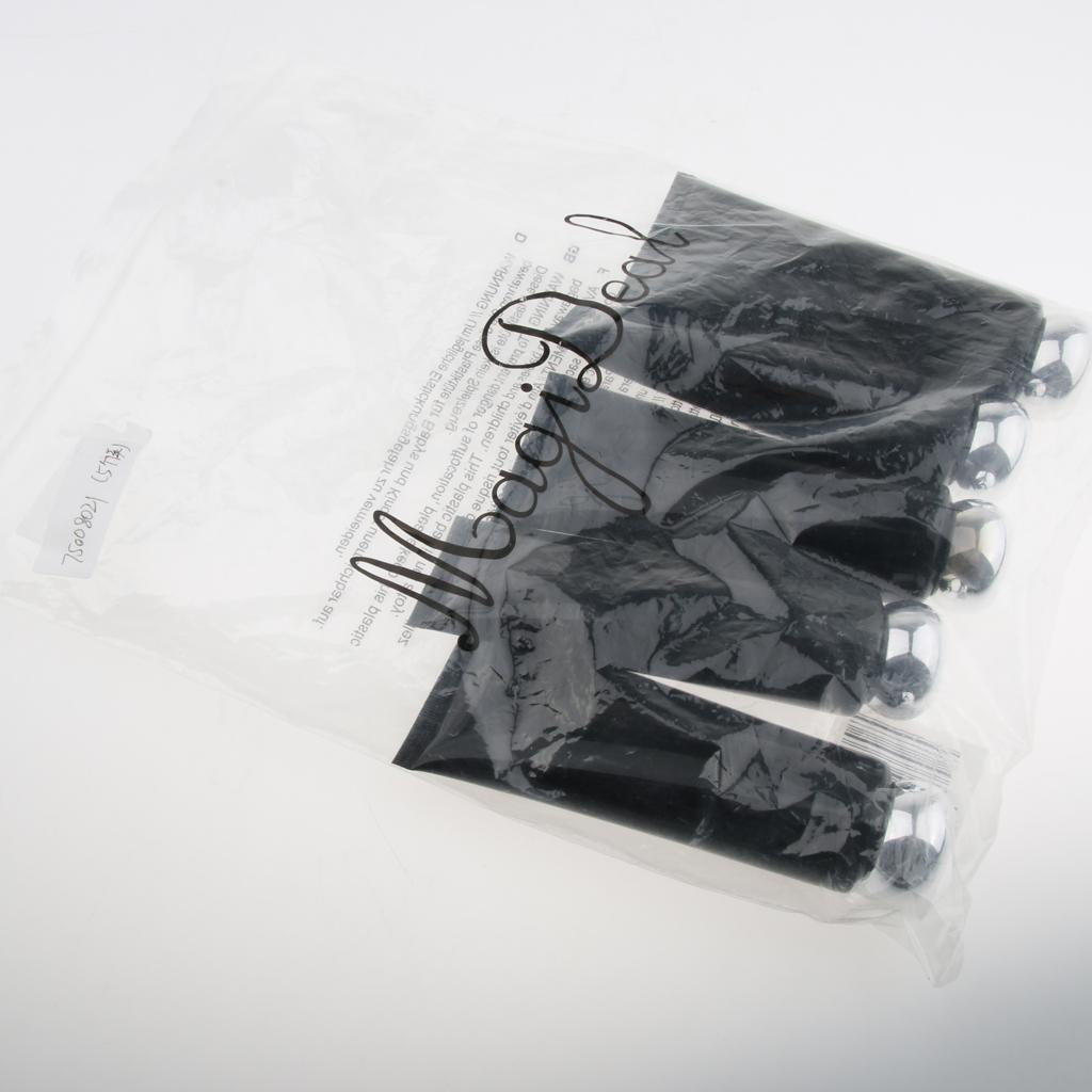 Maxbell Maxbell 5pcs Refillable Empty Tube Cream Lotion Facial Cleanser Bottles Black Silver