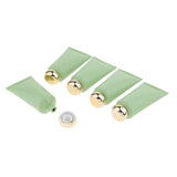 Maxbell Maxbell 5 Pieces Empty Tube Bottles for Cream Lotion Facial Cleanser Green Gold