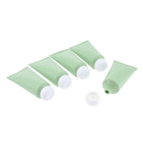 Maxbell Maxbell 5 Pieces Empty Tube Bottles for Cream Lotion Facial Cleanser Green White