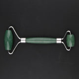 Maxbell Maxbell Jade Stone Facial Massage Double Roller Face Neck Massager Green Silver
