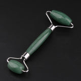 Maxbell Maxbell Jade Stone Facial Massage Double Roller Face Neck Massager Green Silver