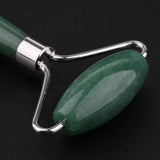 Maxbell Maxbell Jade Stone Facial Massage Double Roller Face Neck Massager Green Silver