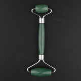 Maxbell Maxbell Jade Stone Facial Massage Double Roller Face Neck Massager Green Silver