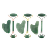 Maxbell Maxbell Natural Jade Facial Massage Double Roller Guasha Massager Board Set Rose Gold